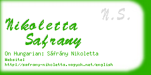 nikoletta safrany business card